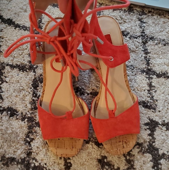 Guess Suede Lace-Up Heeled Sandals size 7 - Picture 8 of 9